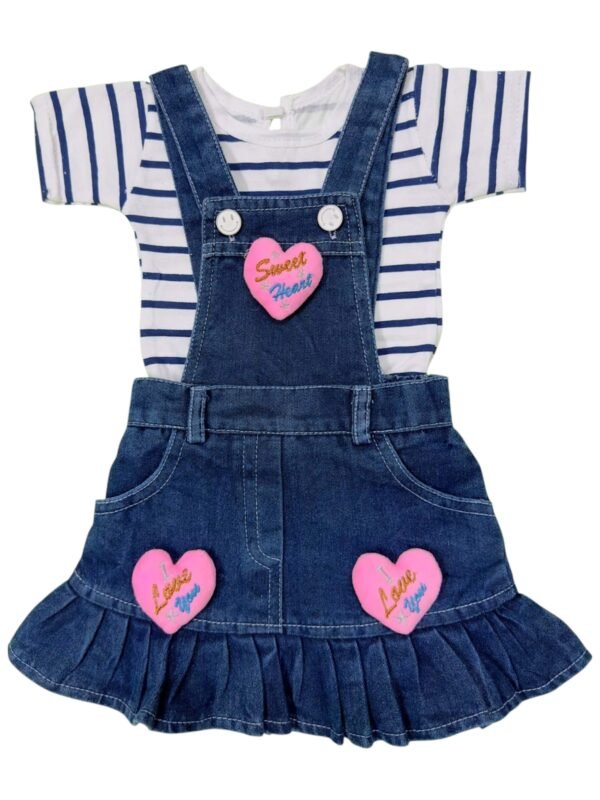 Sweetheart Pink Heart Dungaree Frock for Baby Girls - Adorable & Comfy (3-18 Months)