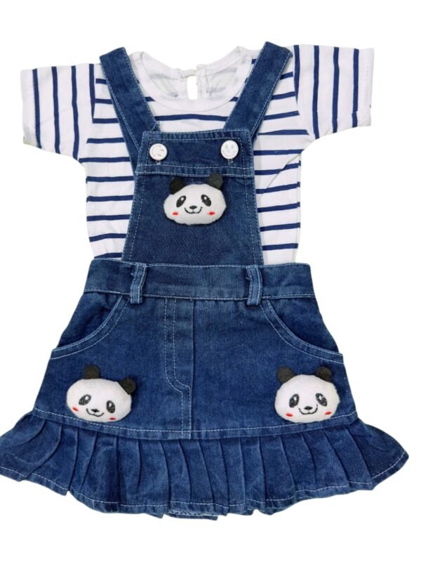 Adorable Panda Love Dungaree Frock for Baby Girls - Cute & Comfy (3-18 Months)